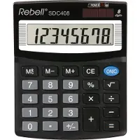 Rebell SDC 408, Desktop, Einfacher Taschenrechner, 8 Ziffern, 1 Zeilen, Batterie/Solar, Schwarz