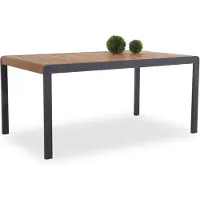 HPI Home Product Import GmbH Gartentisch - Anthrazit - Aluminiumgestell - Teakholz - 163 x 95 cm