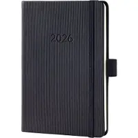 Sigel Wochennotiz-Kalender 2026 C2615 1W/2S schwarz 15.1x10.8cm