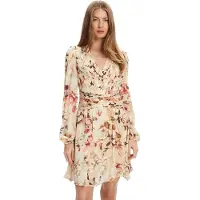 Guess Marciano GUESS Ls Romina Pleat Flar Natural Magnolia Pri Größe: L | Minikleider Outlet | Damen | Weiß