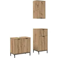 vidaXL Badezimmermöbel-Set 3 Stk. Artisan-Eiche 39,5 x 36 x 88 cm