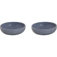 Palmer Sandy Loam Schale - 2er-Set, Steinzeug, Ø 16 cm, 0,50 L, hellblau, matt glänzend gesprenkelt, kompakter Stil, für Müsli, Dessert