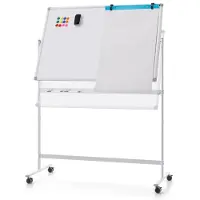 Coast Doppelseitiges magnetisches Whiteboard - 120 x 80 cm - Verstellbar - Inkl. 2 Magnete - Weiß