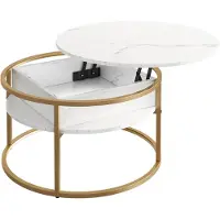 Vicco Couchtisch Marlo Weiß Marmor 77 x 77 cm, Model 55938