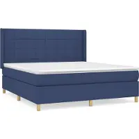 Syfax Boxspringbett mit Matratze Blau 180x200 cm Stoff