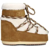 Moon Boot für Damen. 80D1409580 Lab69 Icon Low braune Lederstiefel aus Wolle (36/38), Wohnung, Schnürsenkel, Lässig, Schnee