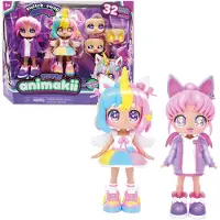 Animakii Puppenset Einhorn & Fledermaus