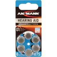 Ansmann Hörgerätebatterien 675 blau 6 Stück, Typ 675 P675 ZL1 PR44 mit 1,4V