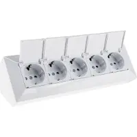 Chilitec 5-fach Steckdosenblock weiß 250V/ 16A Aufbaumontage mit Klappen