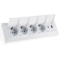 Chilitec 4-fach Steckdosenblock USB-A+C weiß 250V/ 16A USB 3,1A PD mit Klappen
