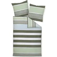 Janine Design Mako-Satin-Bettwäsche-Garnitur J. D. 87108 Farbe dunkles salbeigrün Größe 155x220+80x80