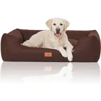 Knuffelwuff Hundebett Lotte aus Velours mit feinem Handwebcharakter XL 105 x 75cm Braun