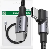 UGREEN USB-C Kabel 100W PD, abgewinkelter Stecker, 1m schwarz, Modell US334 70643