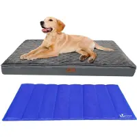 VOUNOT Orthopädisches Hundebett mit Kühlmatte, Hundekissen Grosse Hunde 115x81cm