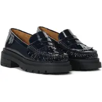Summum Woman Shiny Leather Loafer With Rubber Sole Midnight Blue Größe: 41 | Loafer Outlet | Damen | Blau