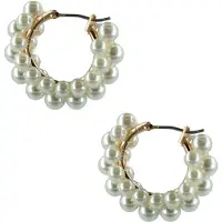 Otazu Estate Mini Pearl Hoops Cream Größe: OS | Ohrringe Outlet | Damen | Weiß