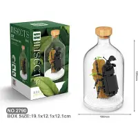 Tinisu Nashornkäfer Bausteine Modell Hirschkäfer Figur Klemmbausteine Flasche Micro-Bricks