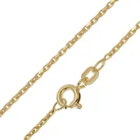 Trendor 28804 Damen-Halskette 925 Silber Vergoldet Feine Ankerkette 1,3 mm
