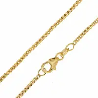 Trendor 28970 Damen-Kette 925 Silber Vergoldet Runde Veneziakette 1,5 mm