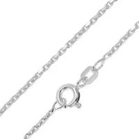 Trendor 28800 Damen-Kette 925 Silber Diamantierte Ankerkette 1,3 mm