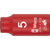 Wera 8790 A VDE Zyklop-Steckschlüsseleinsatz, isoliert, mit 1/4 zoll-Antrieb, 5 x 41 mm