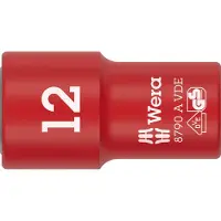 Wera 8790 A VDE Zyklop-Steckschlüsseleinsatz, isoliert, mit 1/4"-Antrieb, Buchse, 1/4", Metrisch/imperial, 5 mm, 2,18 cm, 41 mm