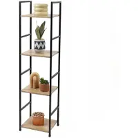 Urban Living Regal Colorado, Nachbildung Eiche, 4 Fachböden, Metall, 29x23,5x112cm