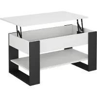 Vicco Couchtisch Lifto Weiß/Anthrazit 92 x 51 cm mit Liftfunktion, Model 55943