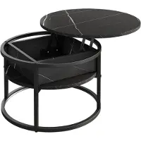 Vicco Couchtisch Marlo Schwarz/Marmor-Weiß 57 x 57 cm, Model 55942
