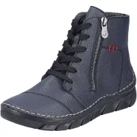 Rieker Schnürboots , Damen, Gr. 36, wärmend, blau (dunkelblau), Lederimitat, Schuhe Schnürboots, Schnürstiefelette, Casual-Boots mit weicher Innensohle