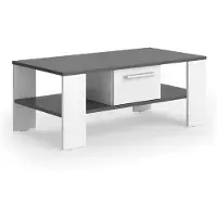 Vicco Couchtisch Wilmut Anthrazit/Weiß 89.8 x 46.4 cm mit Schublade, Model 55609