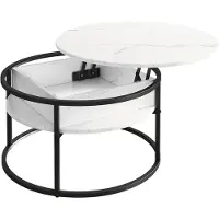 Vicco Couchtisch Marlo Marmor Weiß 77 x 77 cm, Model 55939