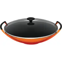 Le Creuset La Fonte Wok 36 cm emailliert, orange