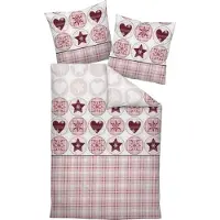Janine Design Feinbiber-Bettwäsche-Garnitur DAVOS 65179 Farbe rot rosenholz Größe 155x220+80x80