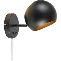 Markslöjd Edgar 1 Wandleuchte Black - , Schwarz, für Wohnzimmer, Metall
