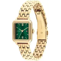 Tommy Hilfiger Uhr mit DREI-Zeiger-Quarzwerkfür Damen mit Goldfarben Edelstahlar