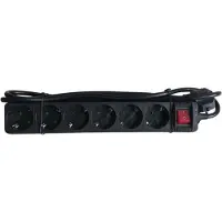 M-Cab POW0028, 1,5 m, Drinnen, 1,5 mm², Kunststoff, Schwarz, 6 AC-Ausgänge