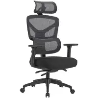 Novel Drehstuhl ROLF, höhenverstellbar, drehbar, Stoff/Mesh, Schwarz, 140 kg Tragkraft, Sitzbreite 53 cm