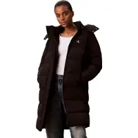 Calvin Klein Monologo Non-down Long Coat Black Größe: L | Winterjacken Outlet | Damen | Schwarz