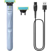 Philips Norelco OneBlade OneBlade 1st Shave QP1324/20 1st Shave, Folienschaber, Blau, Contour-following technology; Dual protection system, Replace every 4 months*; QP215, QP225, 0,33 Jahr(e), Akku