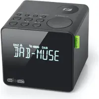 Muse M-187 CDB, Digitaler Wecker, Schwarz, DAB+,FM,PLL, 20 Kanäle, LCD, Wechselstrom/Batterie
