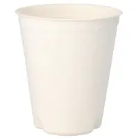Papstar 50 Trinkbecher Zuckerrohr `pure` 0,3 l Ø 9 cm · 10 cm weiss für Heißgetränke