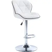 Vente-unique Barhocker 2er-Set höhenverstellbar - Kunstleder - Weiß - CALVIN