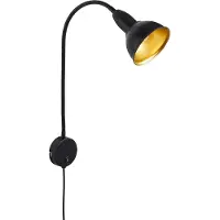 Briloner Bettleuchte Ein-/Aus-Schalter Flexibel E14 25 W schwarz-gold Metall