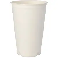 Papstar Zuckerrohr-Becher pure 0,4 l weiß, Bagasse, Ø 9 x H 13 cm, Mikrowelle 800 W, EN 13432, 50 Stück