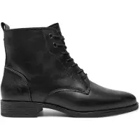 Tamaris Damen Schnürboots Stiefelette Leder Reißverschluss Schnürung 1-25121-43, Größe:38 EU, Farbe:Schwarz