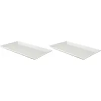 Palmer 2 x White Delight Teller flach, Porzellan weiß, 33 x 18,5 cm, für ein 2 Pers Gedeck, Für Menü, Sushi oder als Wurstplatte, spülmaschinenfest