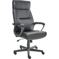 Beliani Chefsessel schwarz Kunstleder drehbar höhenverstellbar mit Armlehnen für Homeoffice und Arbeitszimmer traditionelles Design