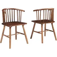 En.casa Esszimmerstuhl ‘Stami' 2er Set Küchenstühle 79 x 53 x 48 cm Holz Walnussoptik