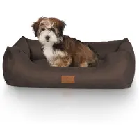 Knuffelwuff Hundebett Dreamline aus Velours M-L 85 x 63cm Braun